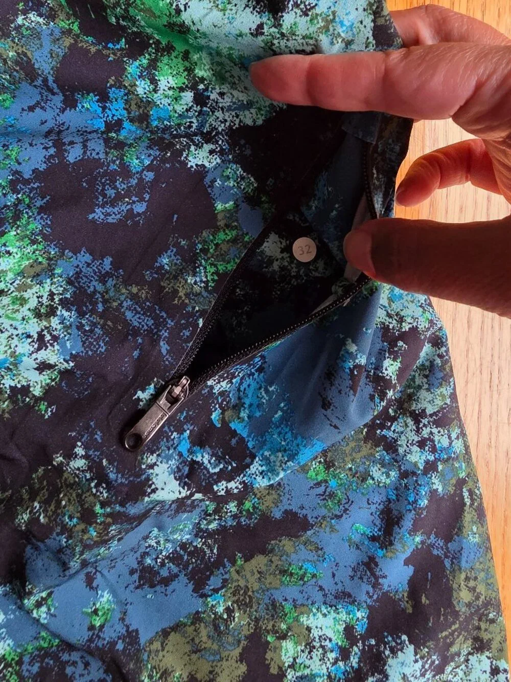 Lululemon EI Current Board Shorts | 32 inch waist | Green Blue Splatter Camo